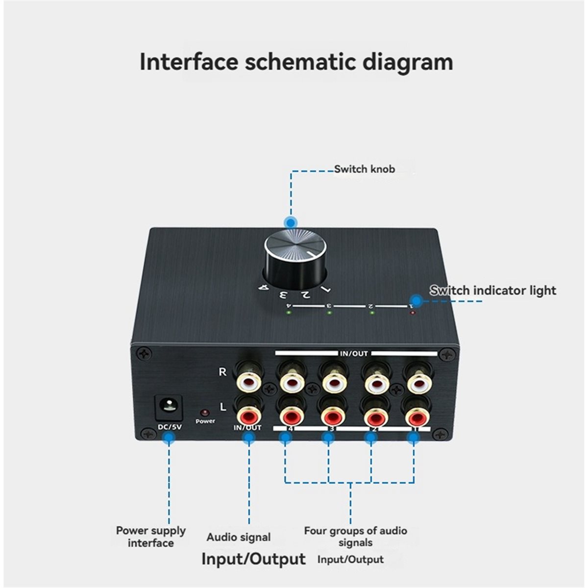 DTC5 4방향 스테레오 오디오 스위처 양방향 볼륨 노 - Audio Music Converter 리뷰 및 가격