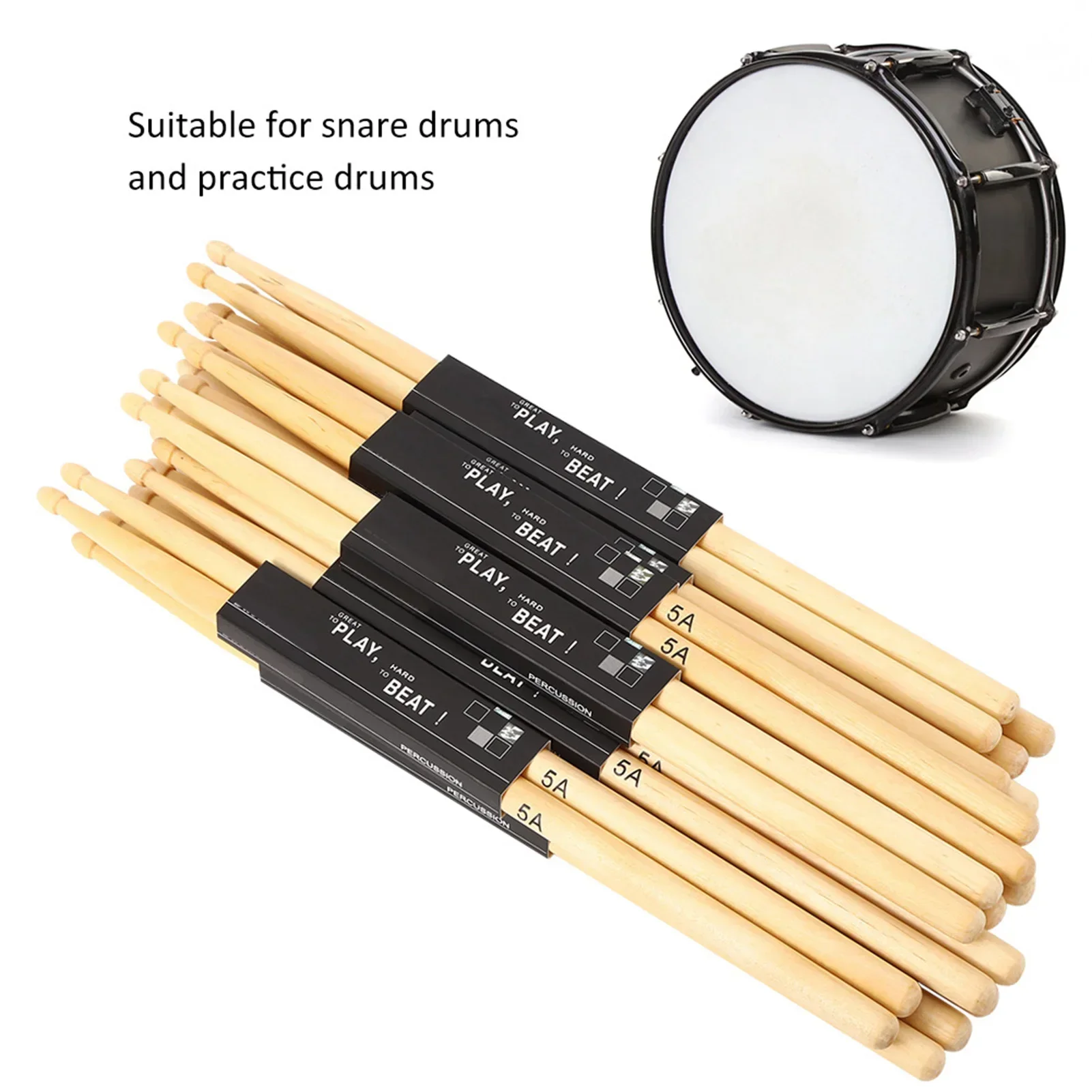12쌍 눈물방울 모양의 스틱 헤드 드럼스틱 메이플 우드 - Drum Stick 5A 리뷰 및 가격